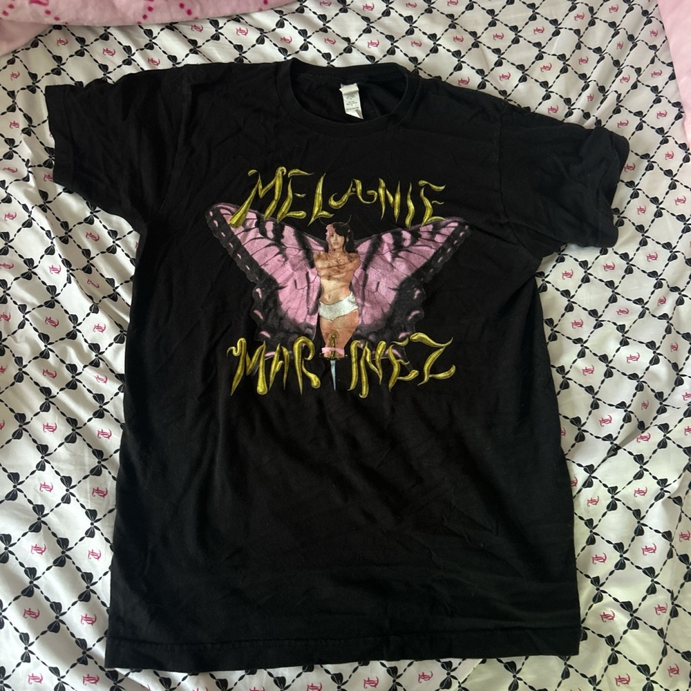 Tultex Black T-Shirt with Floral Accent